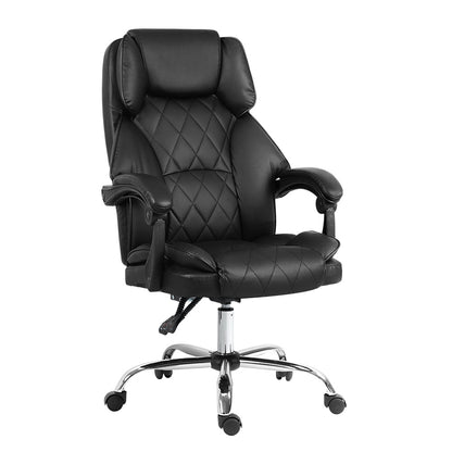 Artiss Executive Office Chair Leather Recliner Black