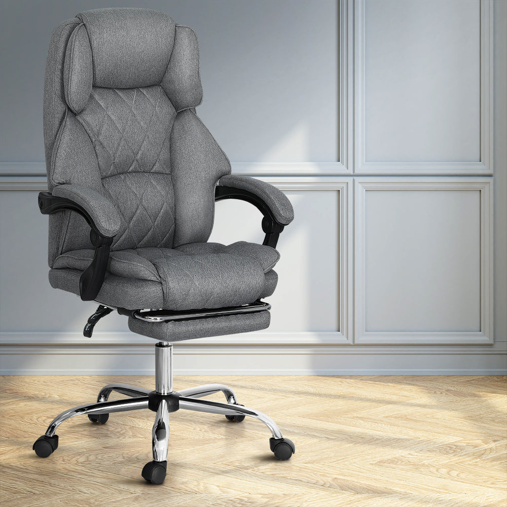 Artiss Executive Office Chair Footrest Grey