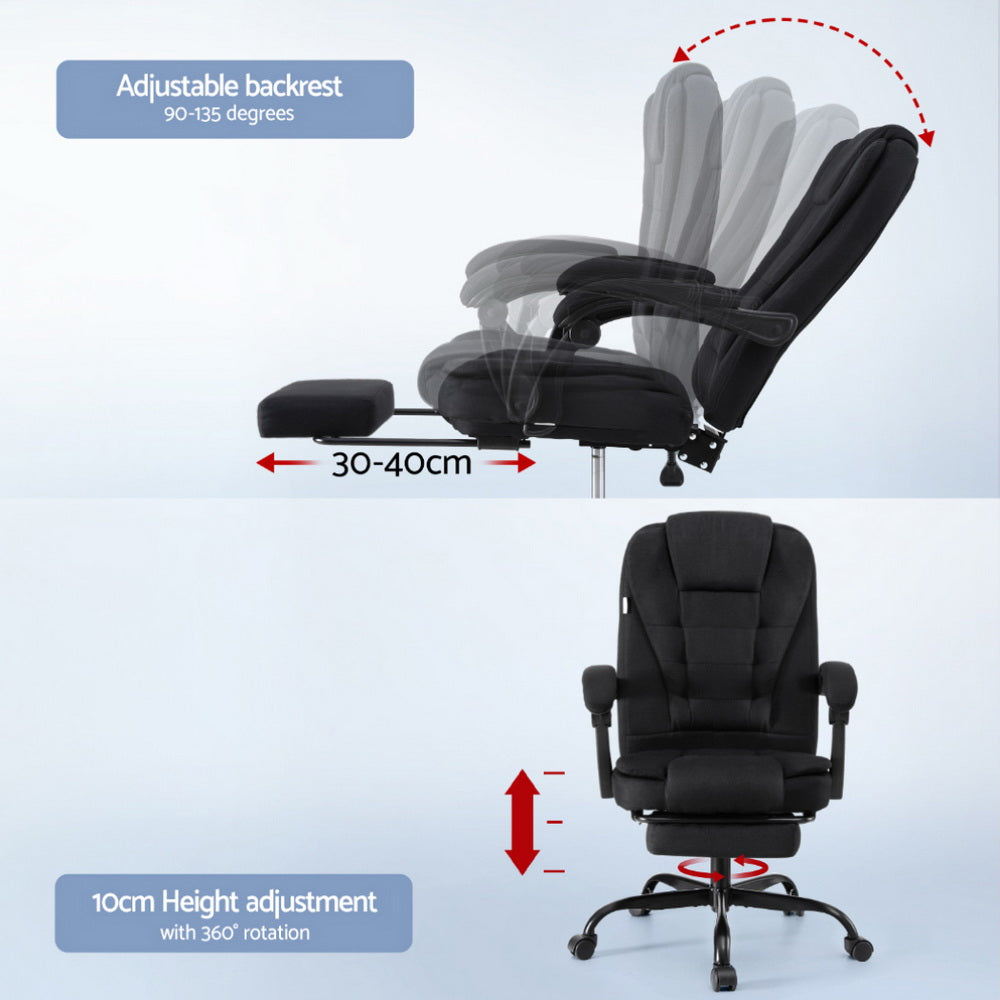 Artiss Office Chair Executive Fabric Seat Racing Computer Desk Chairs Footrest