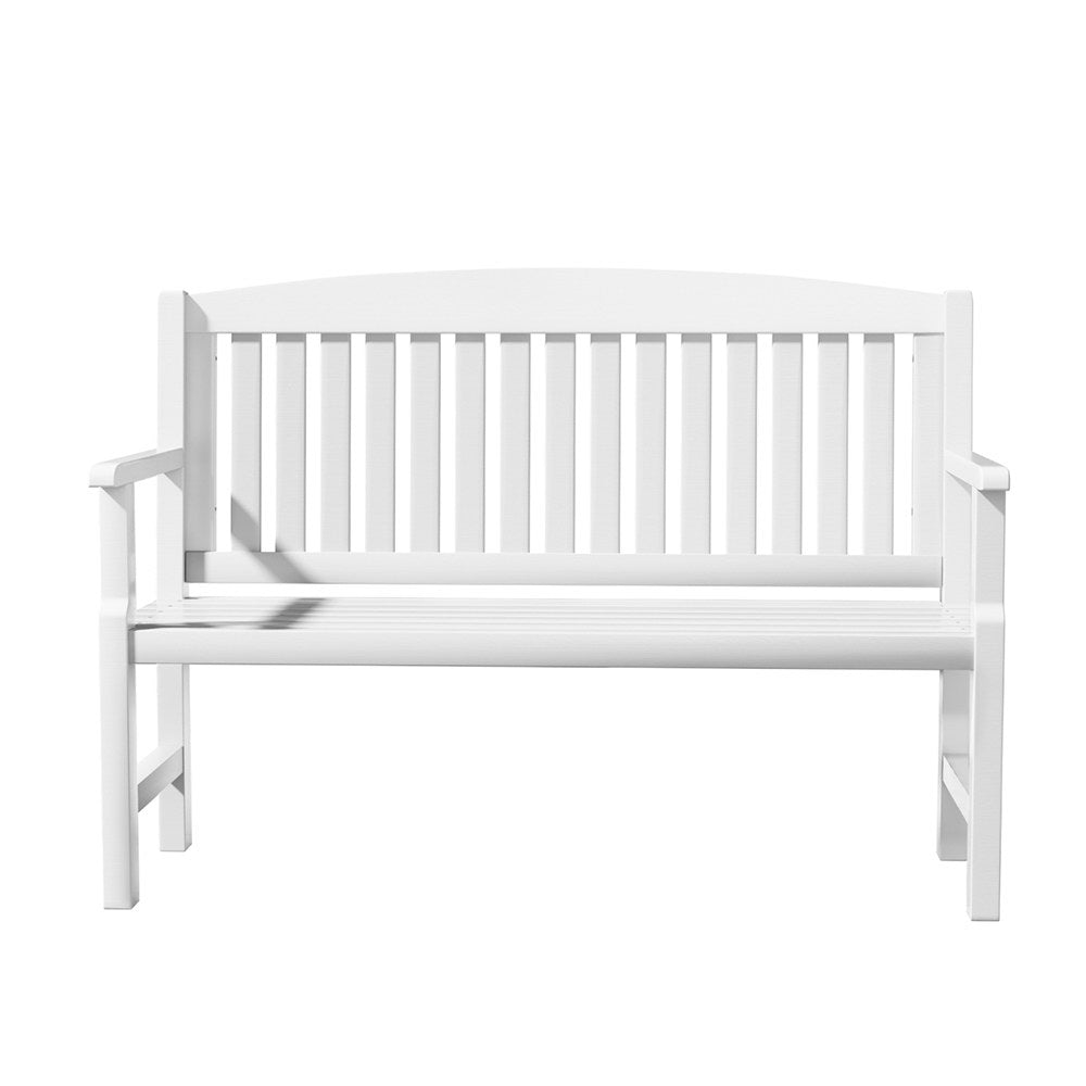 Gardeon Outdoor Garden Bench Wooden 2 Seater Lounge Chair Patio Furniture White