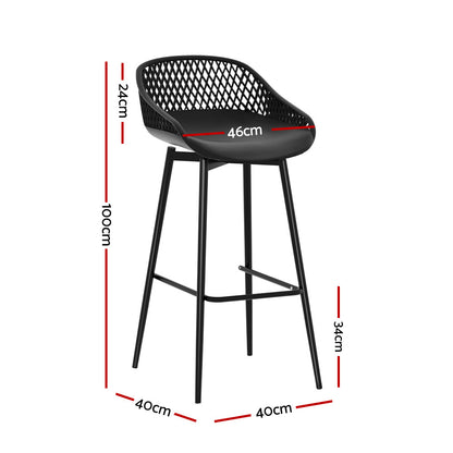 Gardeon 4-Piece Outdoor Bar Stools Plastic Metal Dining Chair Balcony