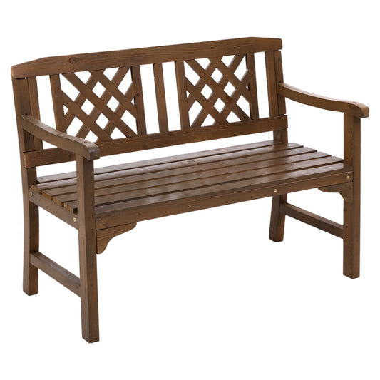 Gardeon Outdoor Garden Bench Wooden Chair 2 Seat Patio Furniture Lounge Natural