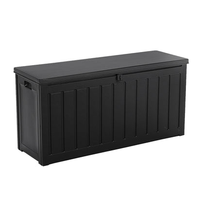 Gardeon Outdoor Storage Box 240L Container Lockable Garden Bench Tool Shed Black