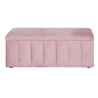 Artiss Storage Ottoman Blanket Box 103cm Velvet Pink