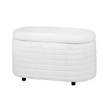 Artiss Storage Ottoman Blanket Box 87cm Boucle Fabric Oval