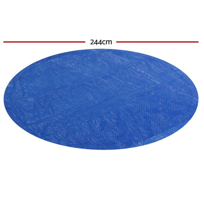 Aquabuddy Pool Cover Fit 2.44m Round Above-ground Ring Swimming Pool Blanket Blue