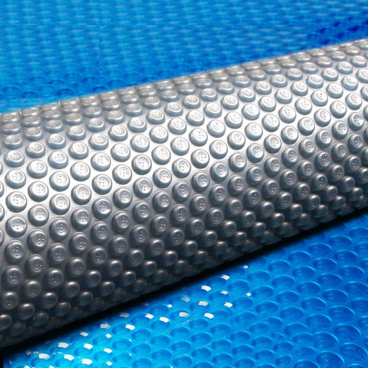 Aquabuddy Pool Cover 500 Micron 8x4.2m Swimming Pool Solar Blanket Blue Silver