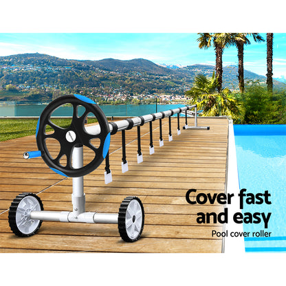 Aquabuddy Pool Cover Roller 5.5m Adjustable Swimming Pool Solar Blanket Reel Blue