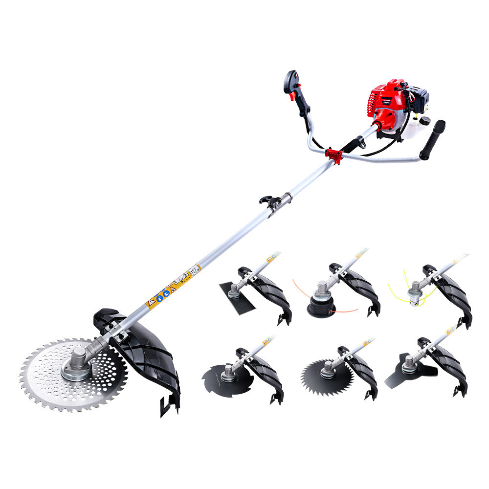 Giantz 62CC Pole Circular Saw Petrol Brush Cutter Whipper Snipper 7-in-1