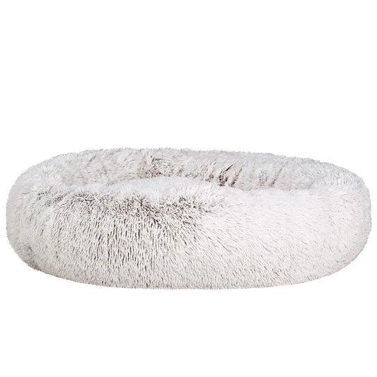 i.Pet Pet Bed Dog Cat 110cm Calming Extra Large Soft Plush White Brown