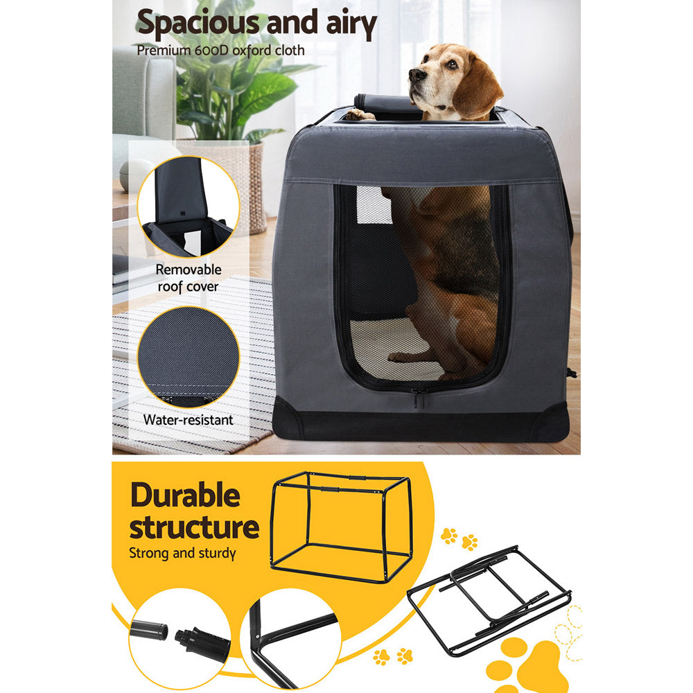 i.Pet Pet Carrier Soft Crate Dog Cat Travel 121x80CM Portable Foldable Car 4XL