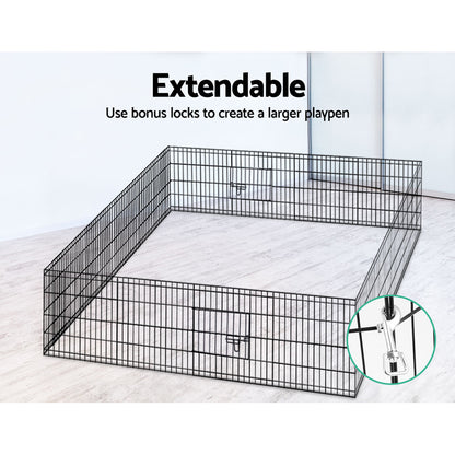 i.Pet 2x24" 8 Panel Dog Playpen Pet Fence Exercise Cage Enclosure Play Pen