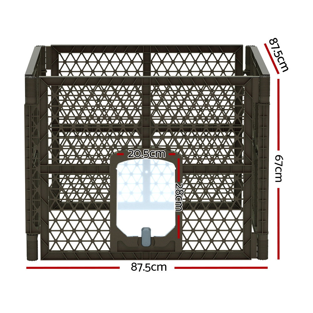 i.Pet Dog Playpen Enclosure 4 Panel Pet Fence Plastic Play Pen