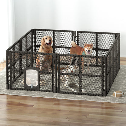 i.Pet Dog Playpen Enclosure 8 Panel Pet Fence Plastic Play Pen