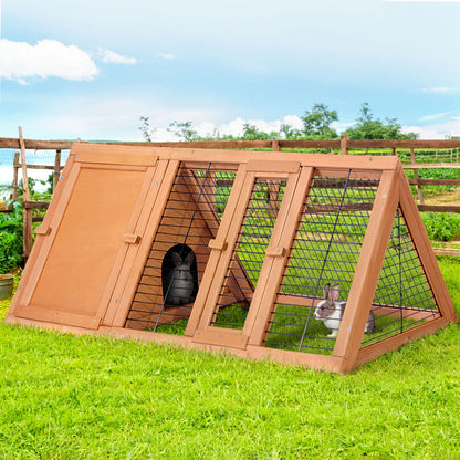 i.Pet Rabbit Hutch 119cm x 51cm x 44cm Chicken Coop Large Run Wooden Cage Outdoor