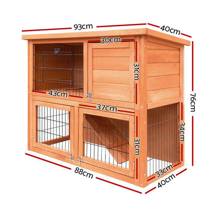 i.Pet Chicken Coop 88cm x 40cm x 76cm Rabbit Hutch Large House Run Wooden Cage Outdoor