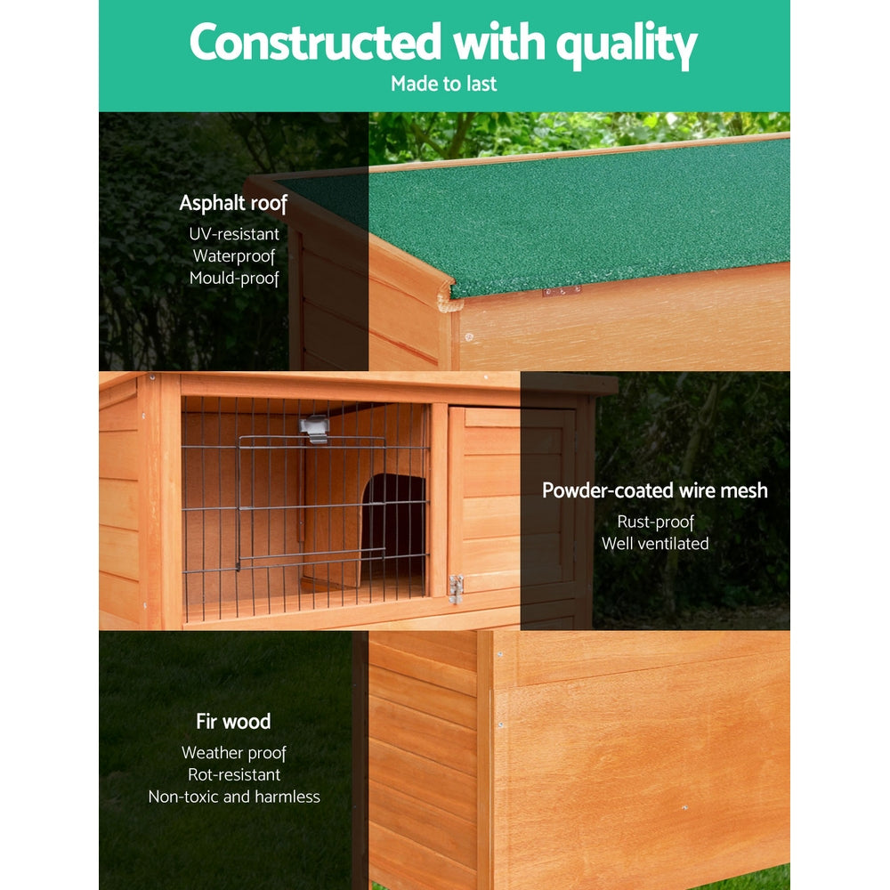 i.Pet Chicken Coop 88cm x 40cm x 76cm Rabbit Hutch Large House Run Wooden Cage Outdoor