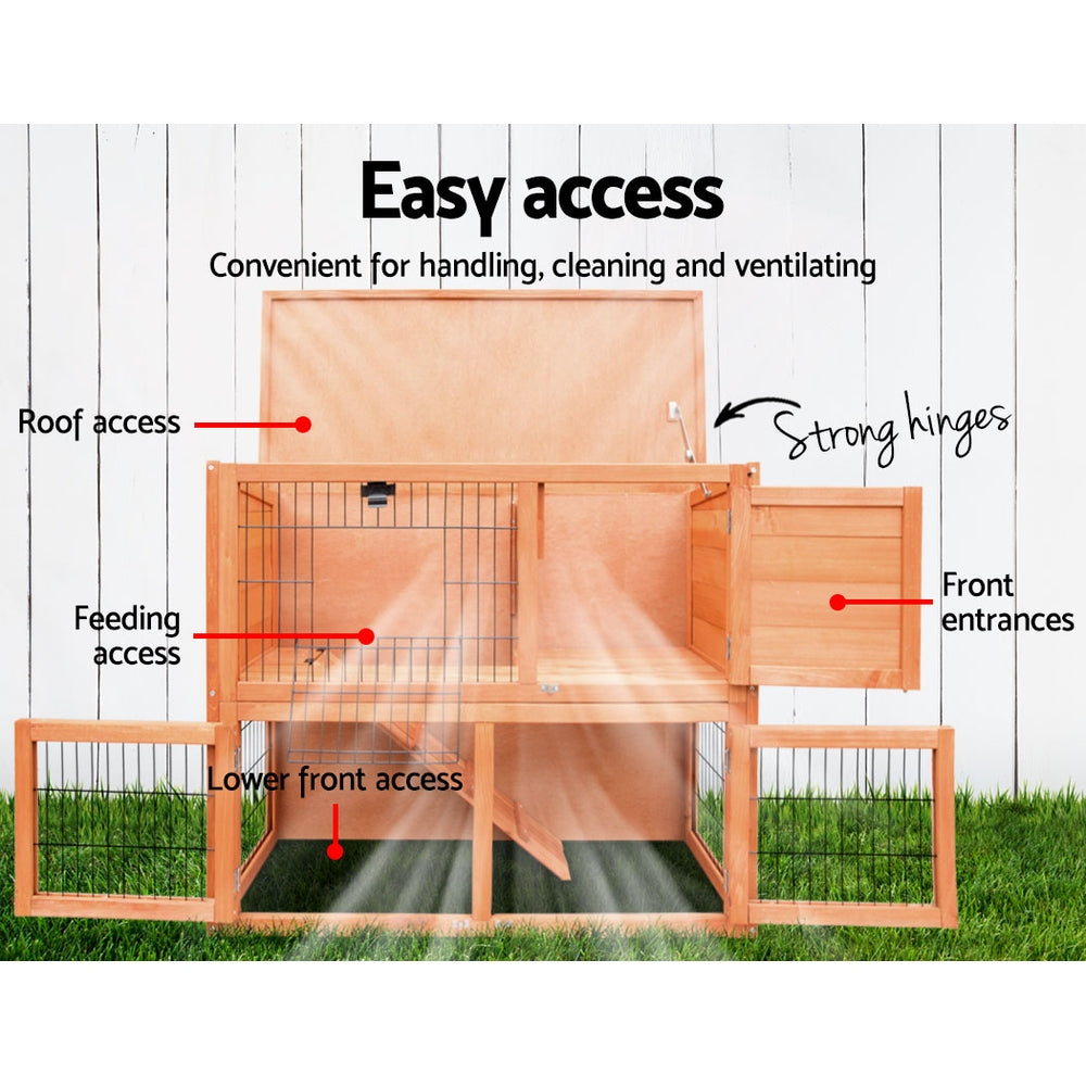 i.Pet Chicken Coop 88cm x 40cm x 76cm Rabbit Hutch Large House Run Wooden Cage Outdoor