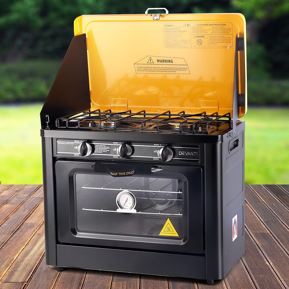 Devanti Portable Gas Oven LPG Black