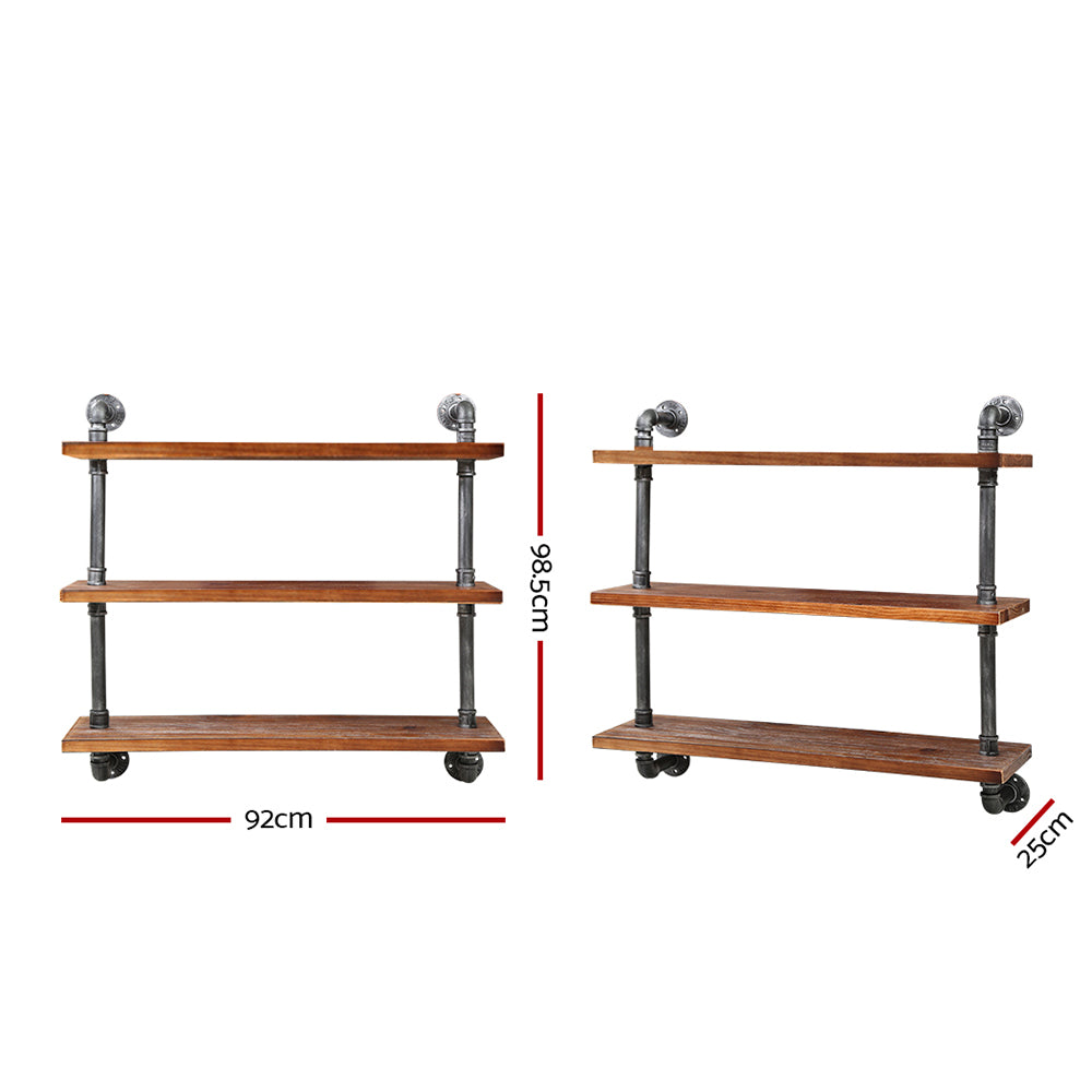 Artiss Floating DIY Pipe Shelf 3 Tiers - ISSA