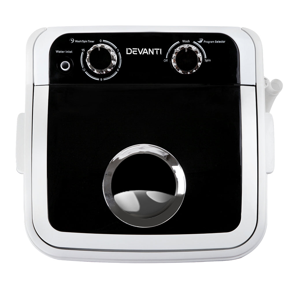 Devanti Portable Washing Machine 4.6KG Black