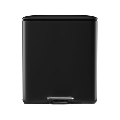 Cefito Pedal Bins Rubbish Bin Dual Compartment Waste Recycle Dustbins 40L Black