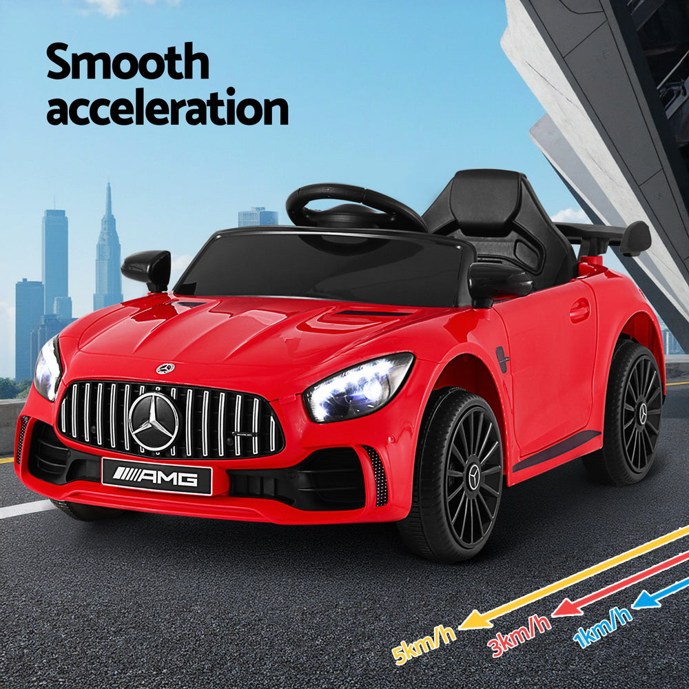 Kids Electric Ride On Car Mercedes-Benz AMG GTR Licensed Toy Cars Remote Red