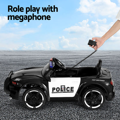 Rigo Kids Ride On Car Electric Patrol Police Cars Battery Powered Toys 12V Black