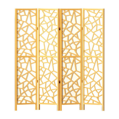 Artiss 4 Panel Room Divider Screen 162x170cm Clover Natural