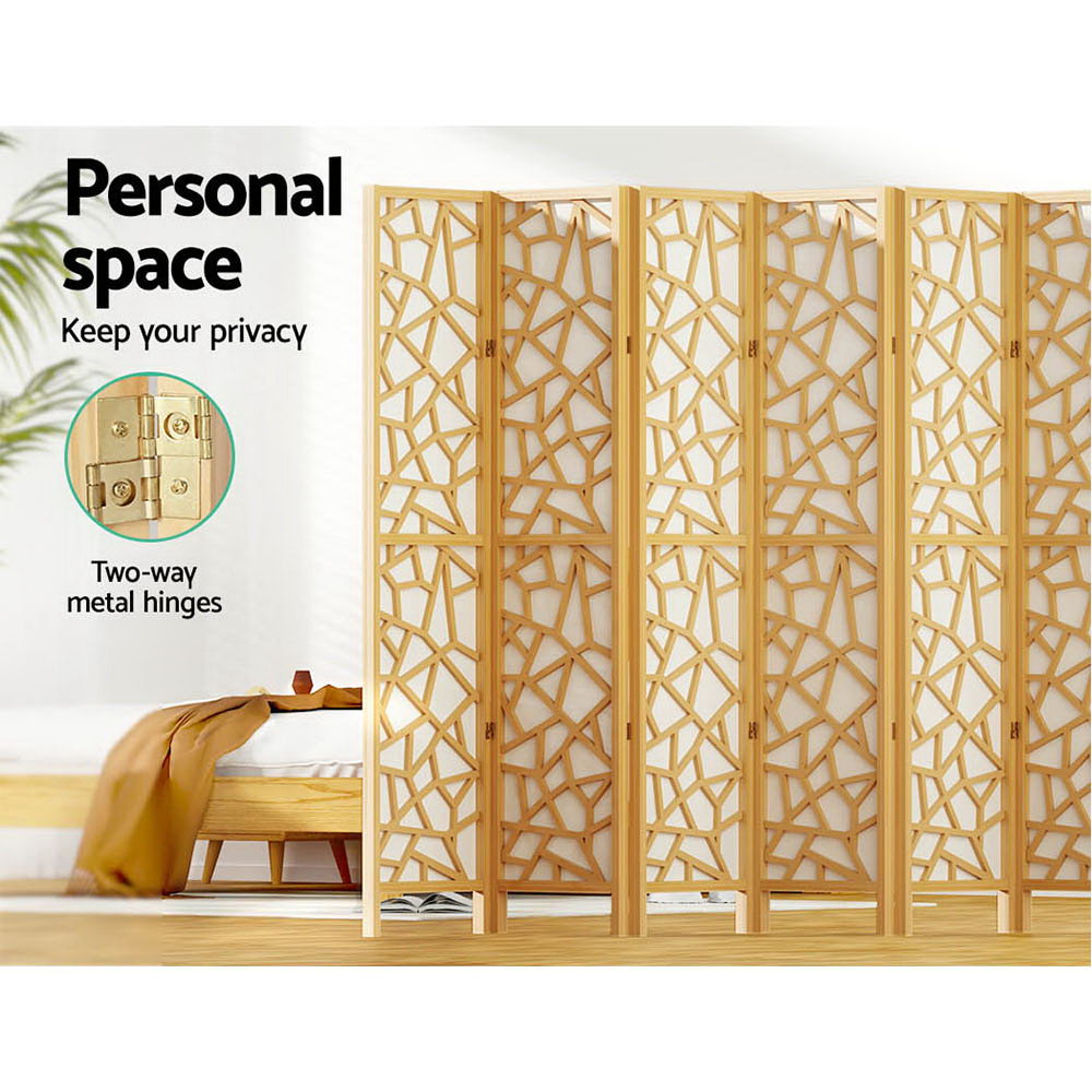 Artiss 8 Panel Room Divider Screen 325x170cm Clover Natural