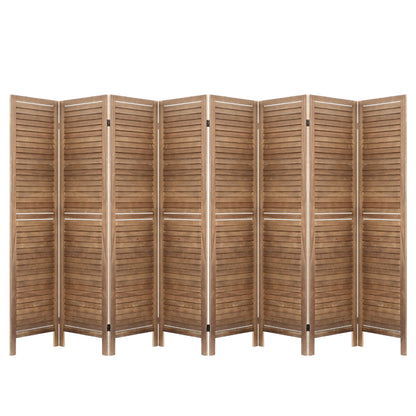 Artiss 8 Panel Room Divider Screen 326x170cm Louver Oak