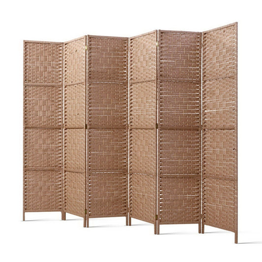 Artiss 6 Panel Room Divider Screen 245x170cm Woven Natural