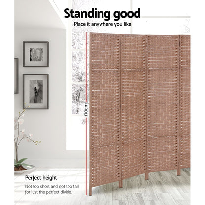 Artiss 8 Panel Room Divider Screen 326x170cm Woven Natural