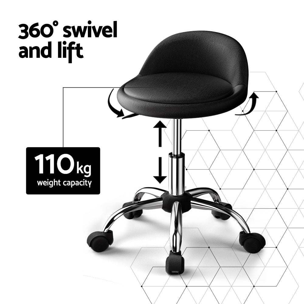 Artiss Salon Stool Swivel Chair Backrest Chairs