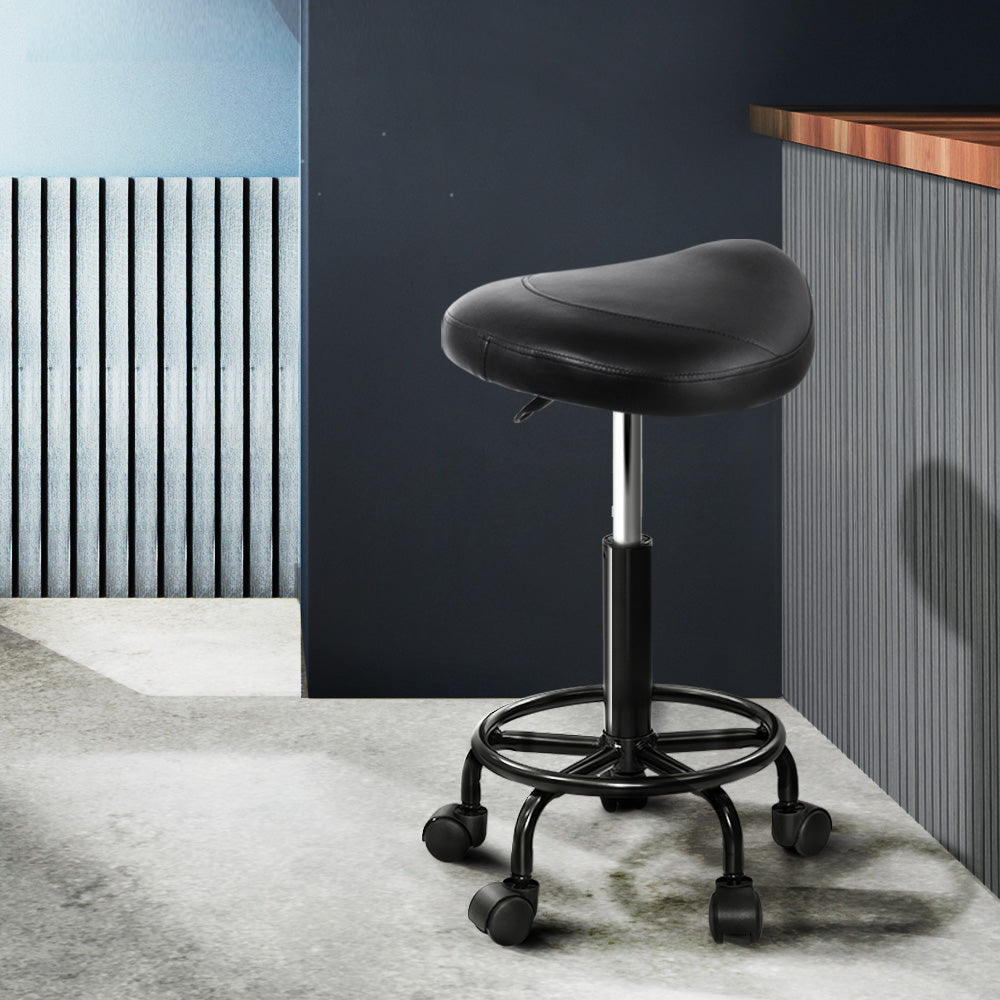 Artiss Salon Stool Saddle Swivel Chair