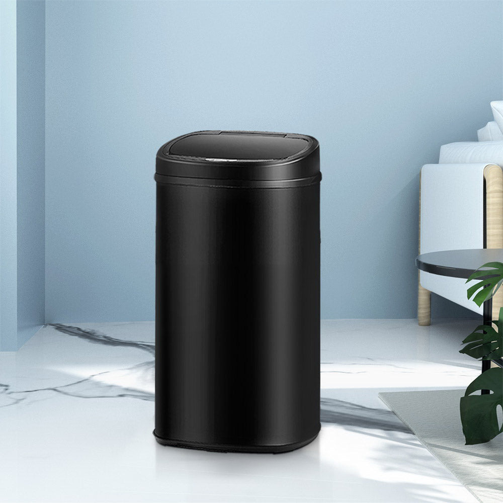 Devanti 58L Motion Sensor Bin Rubbish Automatic Black