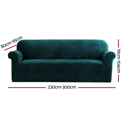 Artiss Sofa Cover Couch Covers 4 Seater Velvet Agate Green