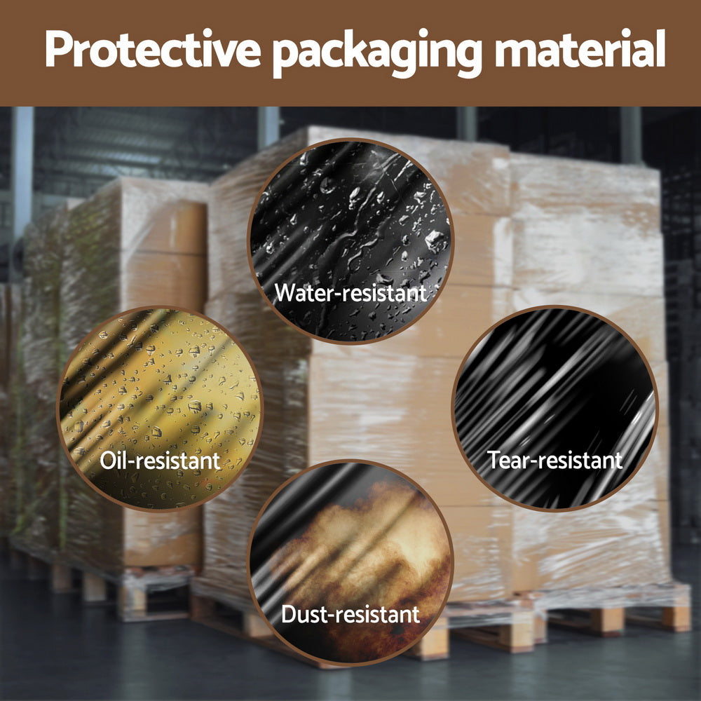 500mm x 400m Stretch Film Pallet Shrink Wrap 5 Rolls Package Use Plastic Black