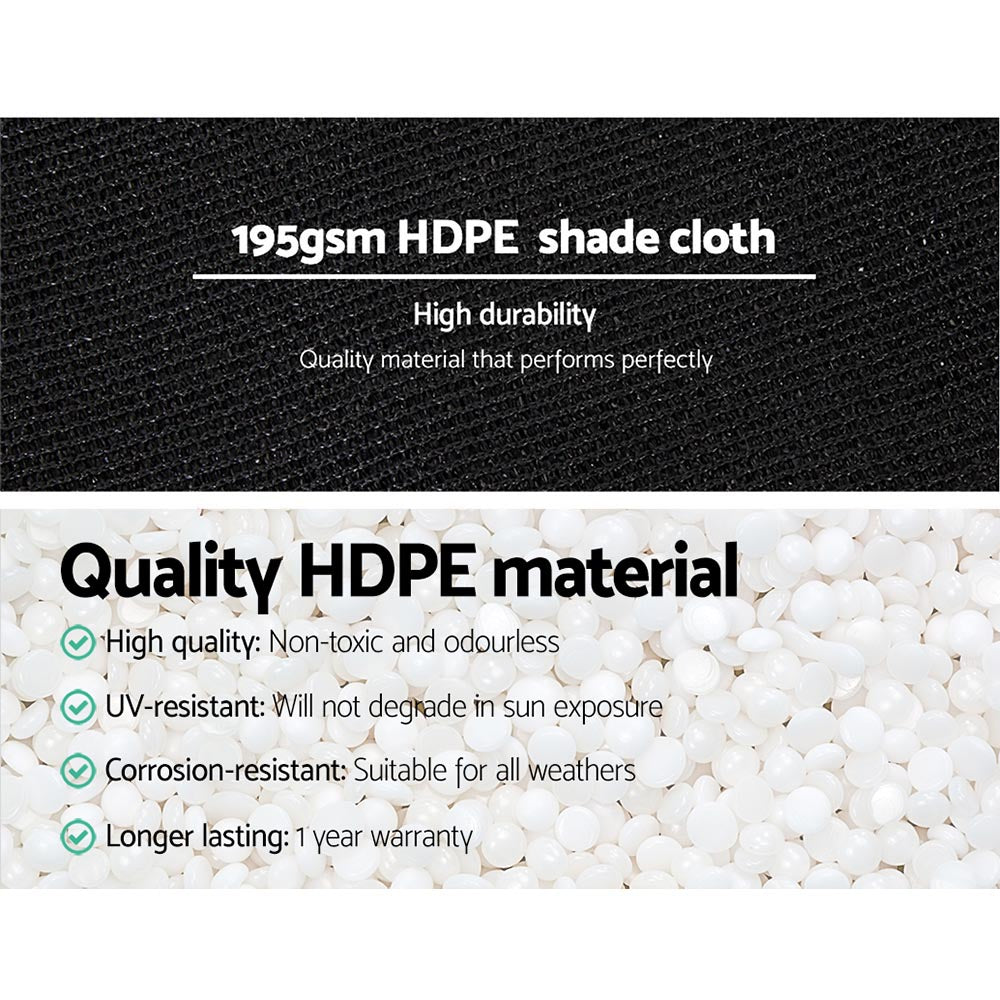 Instahut 90% Shade Cloth 1.83x10m Shadecloth Sail Heavy Duty Black