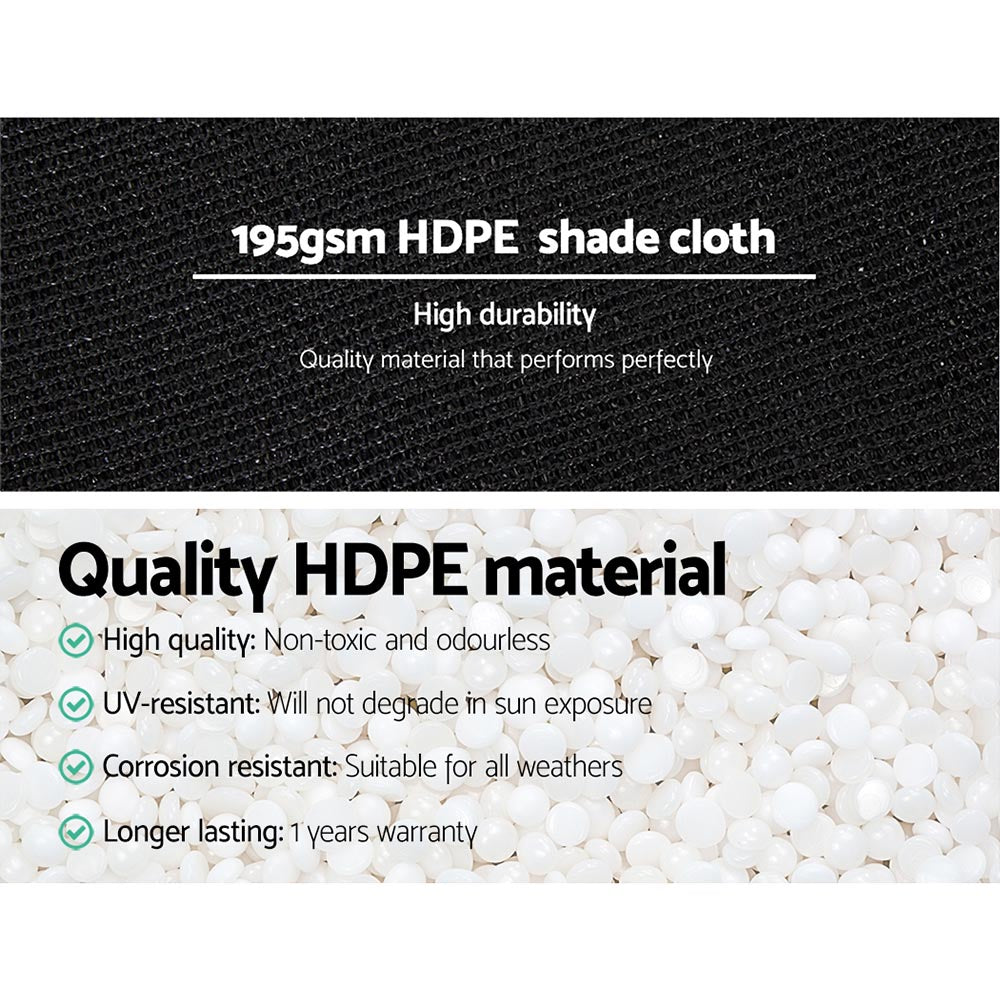 Instahut 90% Shade Cloth 1.83x20m Shadecloth Sail Heavy Duty Black