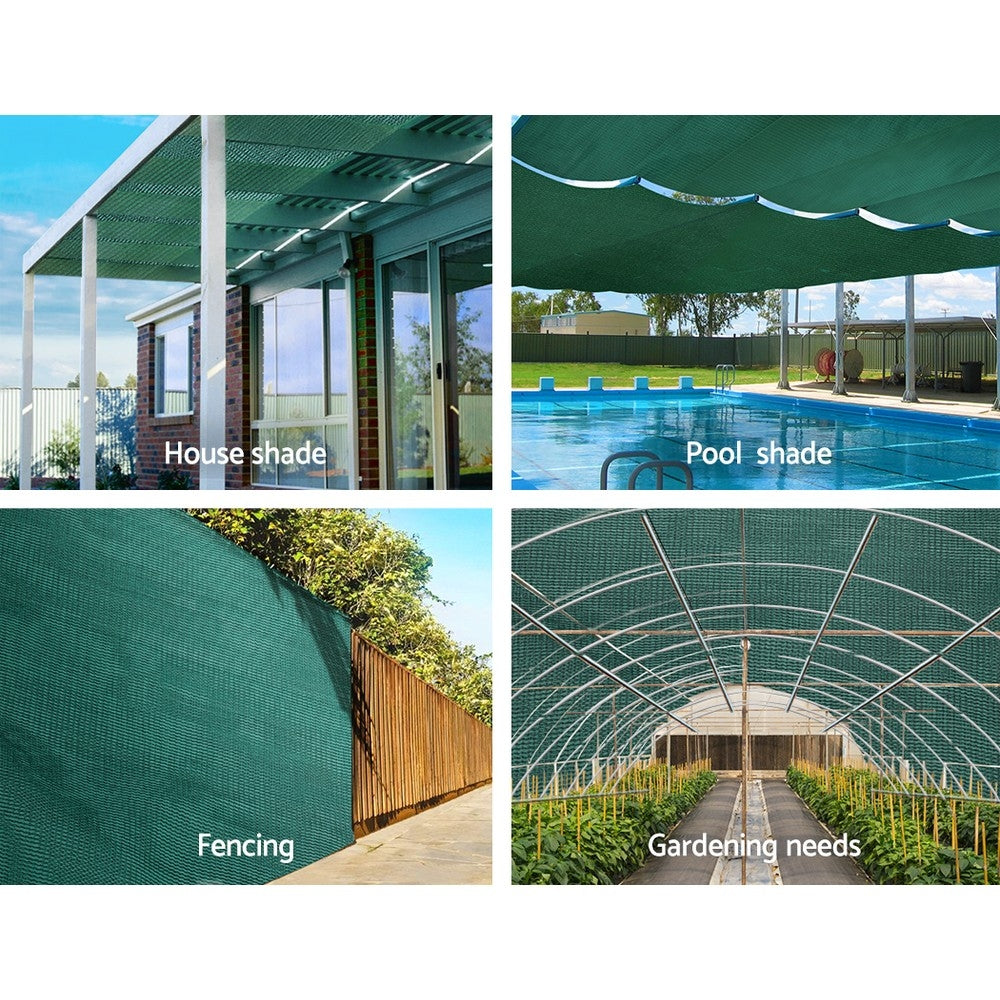 Instahut 30% Shade Cloth 1.83x50m Shadecloth Wide Heavy Duty Green