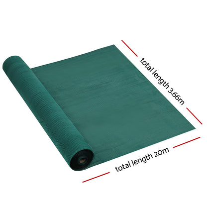 Instahut 30% Shade Cloth 3.66x20m Shadecloth Wide Heavy Duty Green