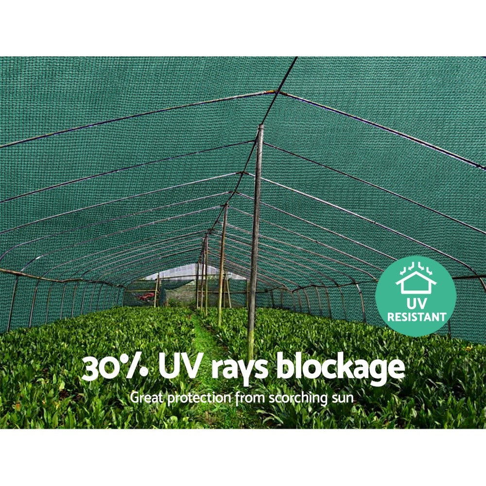 Instahut 30% Shade Cloth 3.66x20m Shadecloth Wide Heavy Duty Green