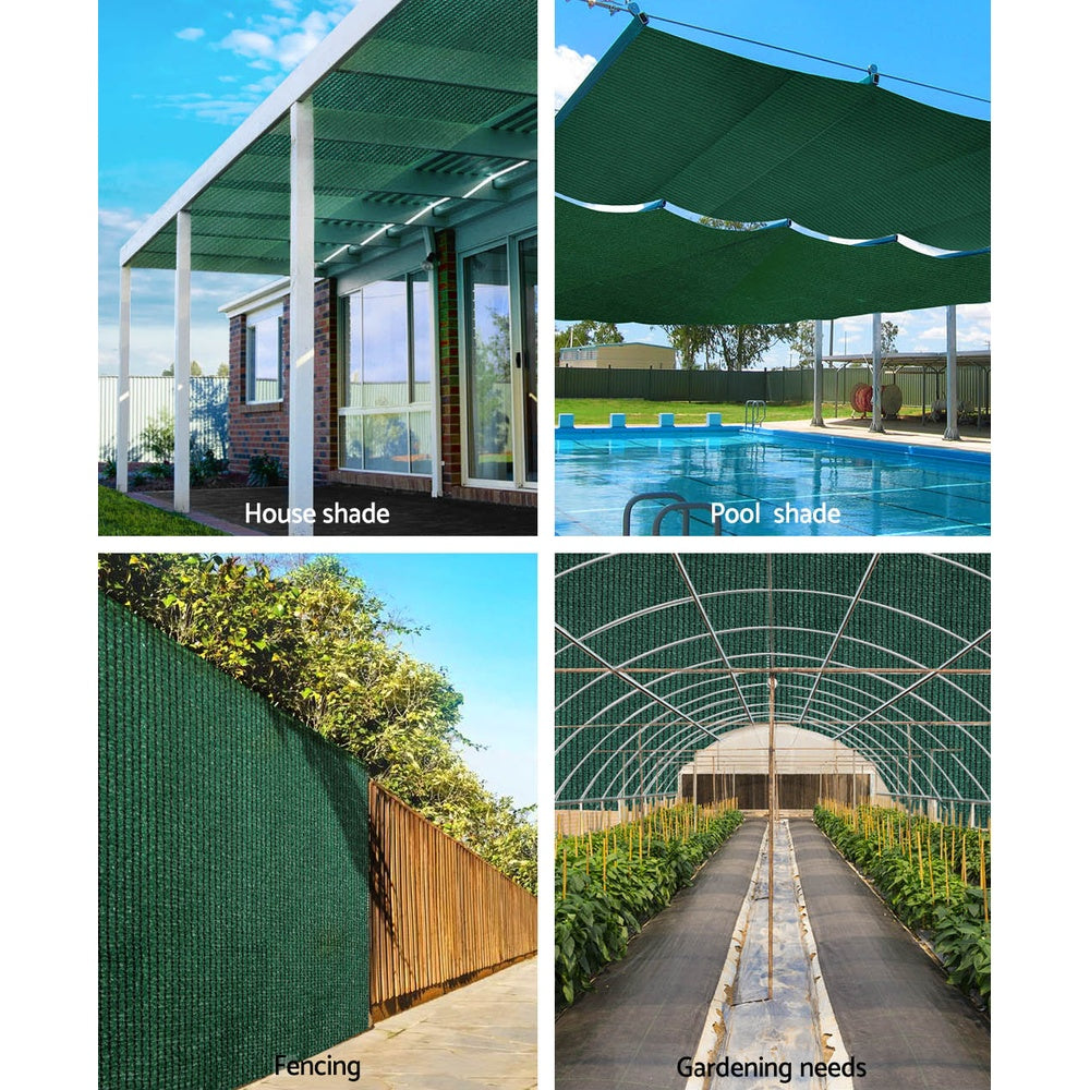 Instahut 50% Shade Cloth 3.66x30m Shadecloth Sail Heavy Duty Green