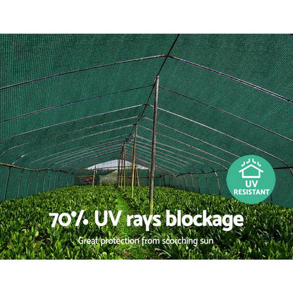 Instahut 70% Shade Cloth 3.66x30m Shadecloth Sail Heavy Duty Green