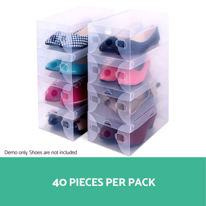 Artiss 40X Shoe Box Storage Clear Case Foldable Stackable