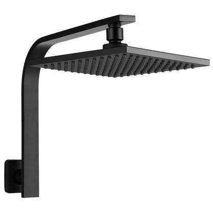 Cefito 8'' Rain Shower Head Wall Arm Square High Pressure Black