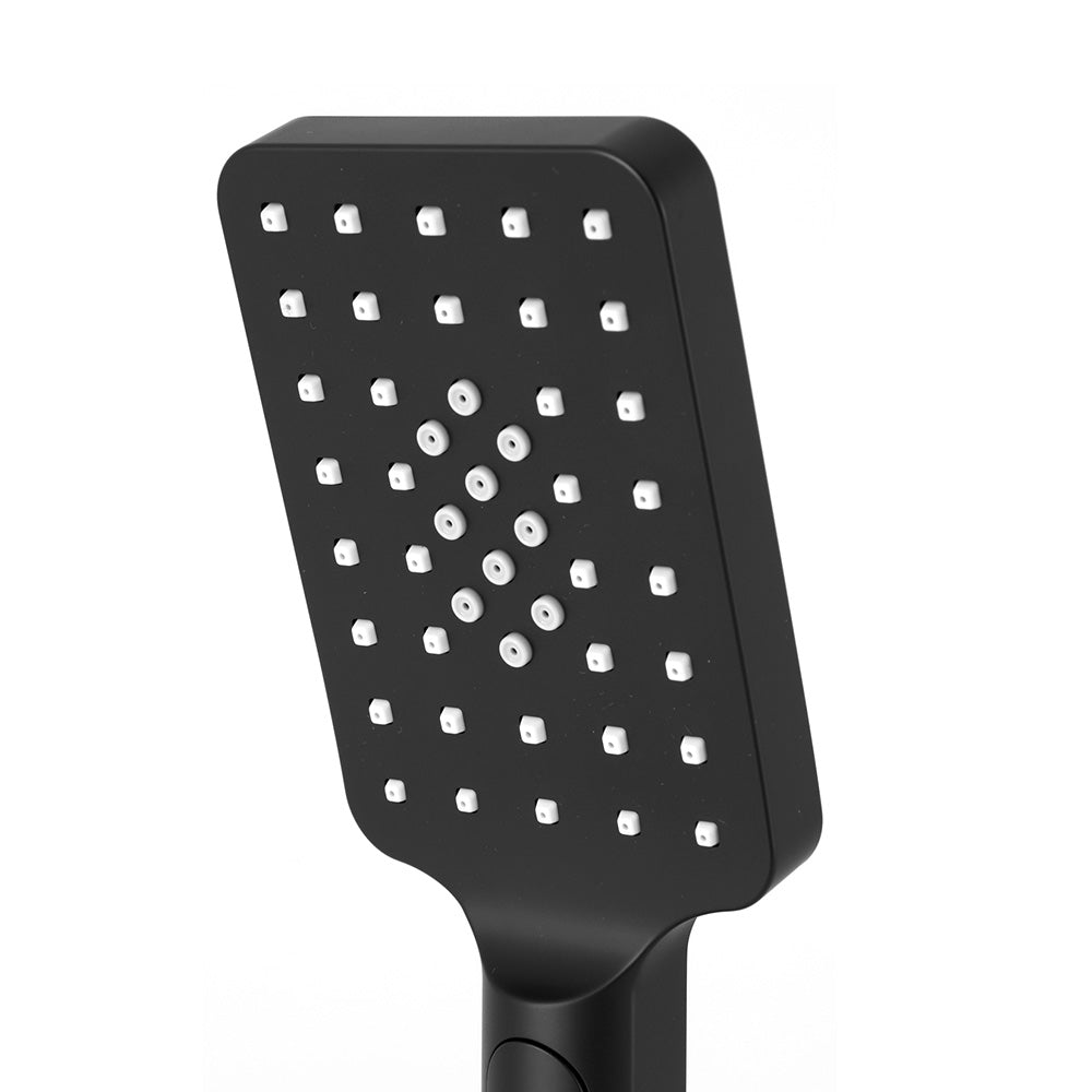 Handheld Shower Head 3.1'' High Pressure 3 Spray Modes Square Black