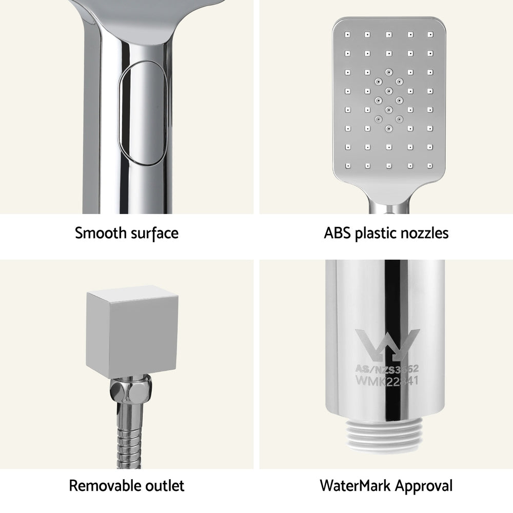 Handheld Shower Head Set 3.1'' High Pressure Silver