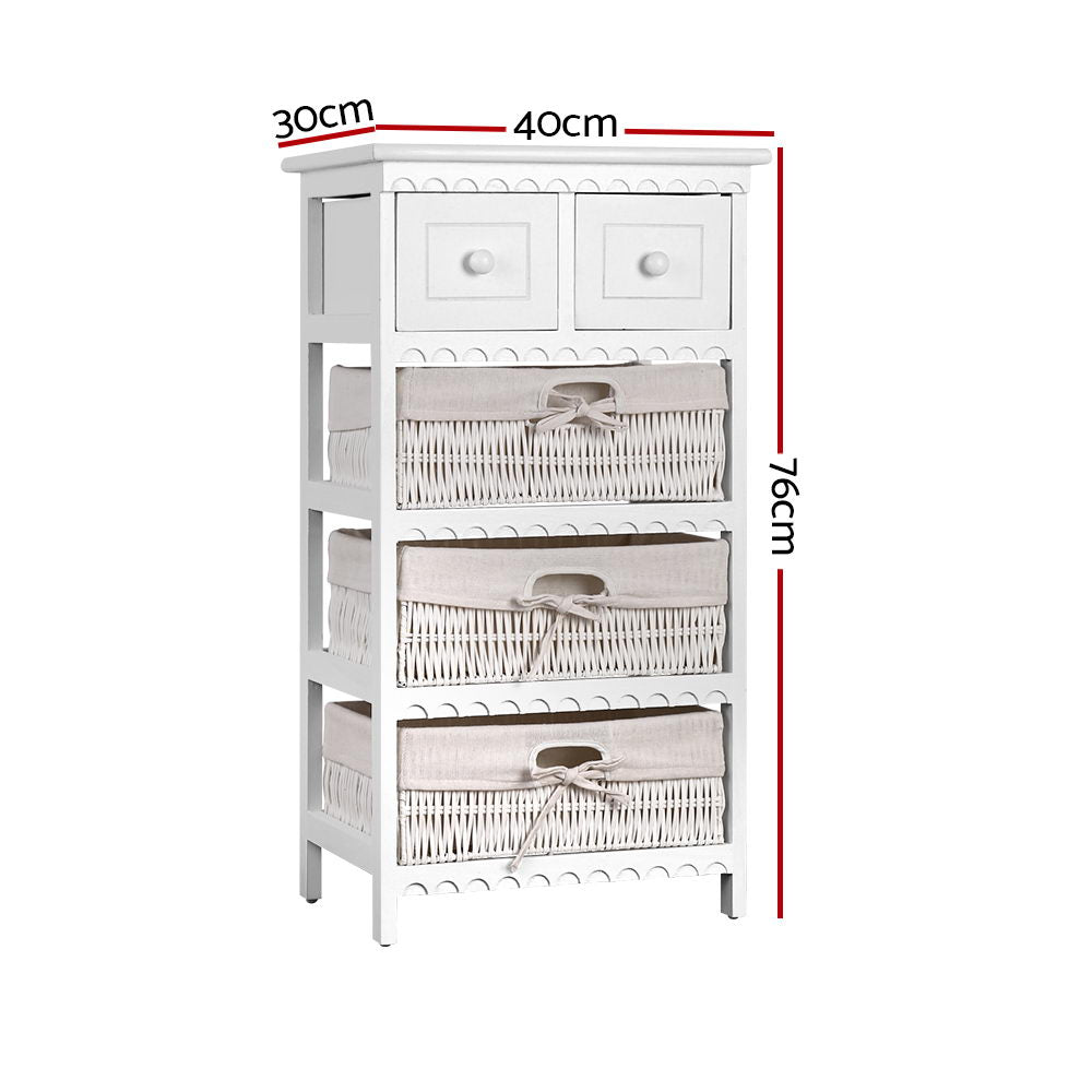 Artiss 2 Chest of Drawers with 3 Baskets - ELIOT